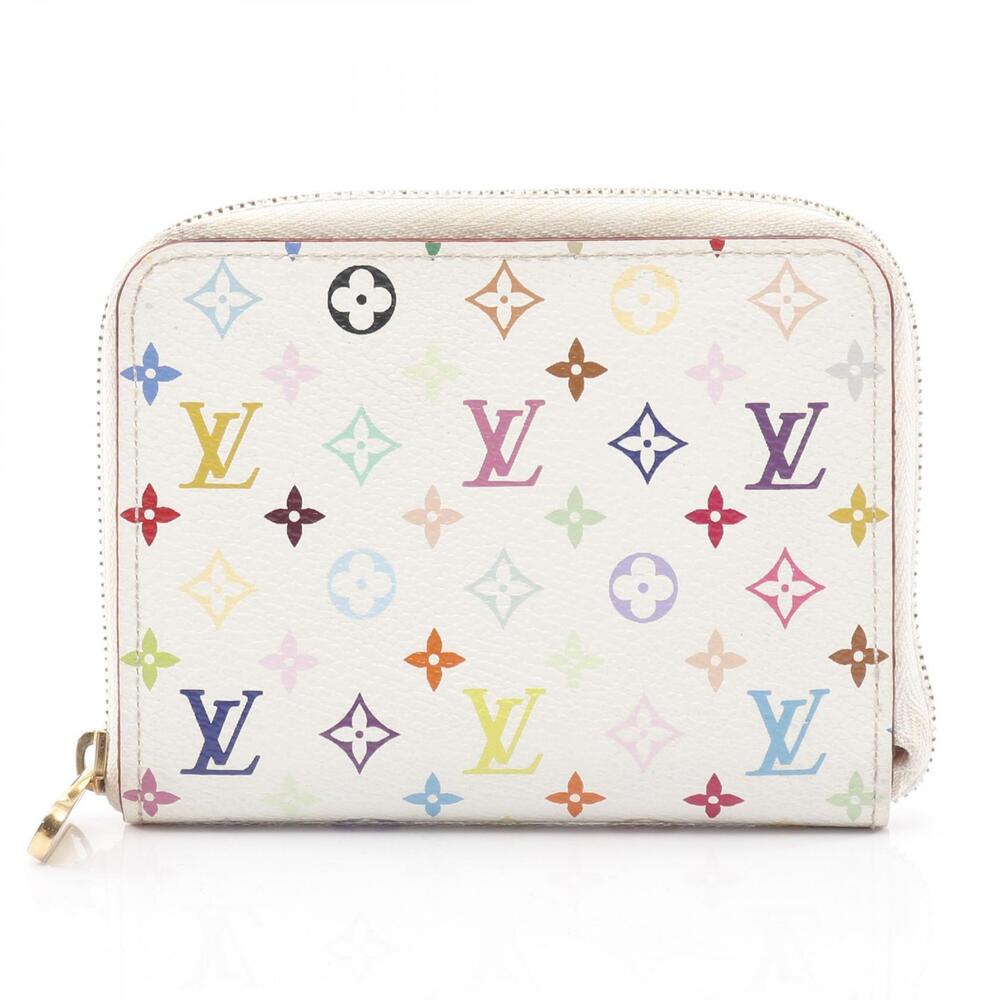 Louis Vuitton Zippy Wallet Coin Purse Monogram Wallet Leather Blanc White
